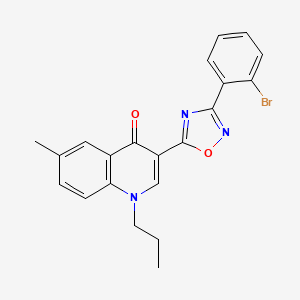 molecular formula C21H18BrN3O2 B2956716 3-[3-(2-bromophenyl)-1,2,4-oxadiazol-5-yl]-6-methyl-1-propylquinolin-4(1H)-one CAS No. 1326909-99-2
