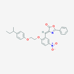 molecular formula C28H26N2O6 B295672 4-{2-[2-(4-sec-butylphenoxy)ethoxy]-5-nitrobenzylidene}-2-phenyl-1,3-oxazol-5(4H)-one 
