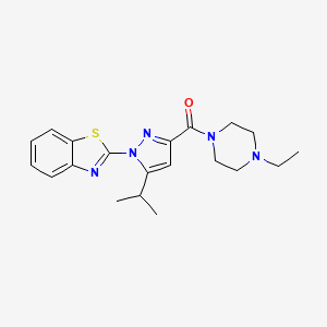molecular formula C20H25N5OS B2956721 (1-(benzo[d]thiazol-2-yl)-5-isopropyl-1H-pyrazol-3-yl)(4-ethylpiperazin-1-yl)methanone CAS No. 1013805-15-6