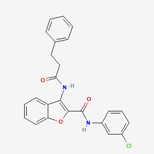 N-(3-chlorophenyl)-3-(3-phenylpropanamido)benzofuran-2-carboxamide