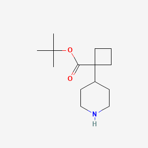 molecular formula C14H25NO2 B2956724 Tert-butyl 1-piperidin-4-ylcyclobutane-1-carboxylate CAS No. 2287313-07-7