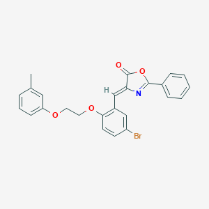 molecular formula C25H20BrNO4 B295674 4-{5-bromo-2-[2-(3-methylphenoxy)ethoxy]benzylidene}-2-phenyl-1,3-oxazol-5(4H)-one 