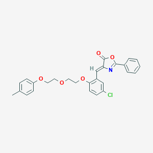 molecular formula C27H24ClNO5 B295675 4-(5-chloro-2-{2-[2-(4-methylphenoxy)ethoxy]ethoxy}benzylidene)-2-phenyl-1,3-oxazol-5(4H)-one 