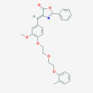 molecular formula C28H27NO6 B295677 4-(3-methoxy-4-{2-[2-(2-methylphenoxy)ethoxy]ethoxy}benzylidene)-2-phenyl-1,3-oxazol-5(4H)-one 