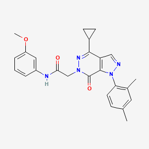 molecular formula C25H25N5O3 B2956777 2-(4-cyclopropyl-1-(2,4-dimethylphenyl)-7-oxo-1H-pyrazolo[3,4-d]pyridazin-6(7H)-yl)-N-(3-methoxyphenyl)acetamide CAS No. 1105203-11-9