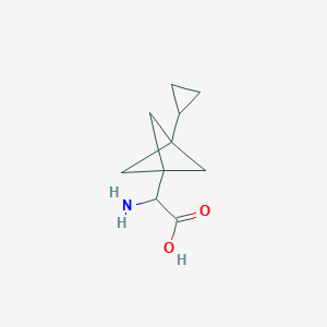 molecular formula C10H15NO2 B2956783 2-Amino-2-(3-cyclopropyl-1-bicyclo[1.1.1]pentanyl)acetic acid CAS No. 2287268-54-4