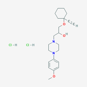 molecular formula C22H34Cl2N2O3 B2956787 1-((1-Ethynylcyclohexyl)oxy)-3-(4-(4-methoxyphenyl)piperazin-1-yl)propan-2-ol dihydrochloride CAS No. 50743-90-3