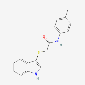 molecular formula C17H16N2OS B2956789 2-((1H-吲哚-3-基)硫代)-N-(对甲苯基)乙酰胺 CAS No. 450351-66-3