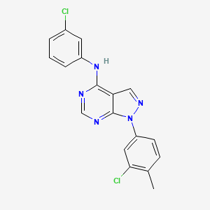 molecular formula C18H13Cl2N5 B2956798 1-(3-氯-4-甲基苯基)-N-(3-氯苯基)-1H-吡唑并[3,4-d]嘧啶-4-胺 CAS No. 890893-96-6
