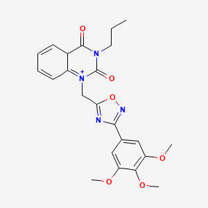 molecular formula C23H24N4O6 B2956799 3-Propyl-1-{[3-(3,4,5-trimethoxyphenyl)-1,2,4-oxadiazol-5-yl]methyl}-1,2,3,4-tetrahydroquinazoline-2,4-dione CAS No. 2309624-85-7
