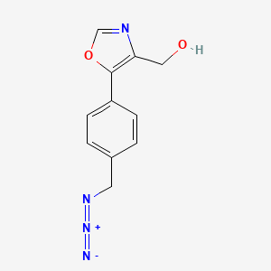 molecular formula C11H10N4O2 B2956805 [5-[4-(Azidomethyl)phenyl]-1,3-oxazol-4-yl]methanol CAS No. 2172252-35-4