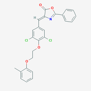 molecular formula C25H19Cl2NO4 B295681 4-{3,5-dichloro-4-[2-(2-methylphenoxy)ethoxy]benzylidene}-2-phenyl-1,3-oxazol-5(4H)-one 