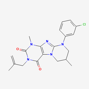 B2956822 9-(3-chlorophenyl)-1,7-dimethyl-3-(2-methylprop-2-enyl)-7,8-dihydro-6H-purino[7,8-a]pyrimidine-2,4-dione CAS No. 877617-70-4