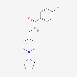 B2956826 4-chloro-N-((1-cyclopentylpiperidin-4-yl)methyl)benzamide CAS No. 953931-62-9