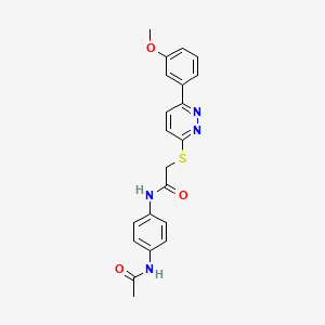 molecular formula C21H20N4O3S B2956831 N-(4-acetamidophenyl)-2-[6-(3-methoxyphenyl)pyridazin-3-yl]sulfanylacetamide CAS No. 893987-68-3