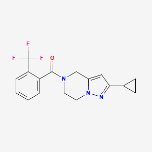 (2-cyclopropyl-6,7-dihydropyrazolo[1,5-a]pyrazin-5(4H)-yl)(2-(trifluoromethyl)phenyl)methanone