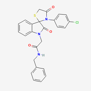 molecular formula C25H20ClN3O3S B2956835 N-苄基-2-(3'-(4-氯苯基)-2,4'-二氧代螺[吲哚啉-3,2'-噻唑烷]-1-基)乙酰胺 CAS No. 894554-38-2