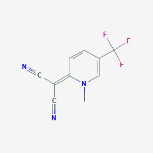 molecular formula C10H6F3N3 B2956839 2-(1-methyl-5-(trifluoromethyl)pyridin-2(1H)-ylidene)malononitrile CAS No. 303018-13-5