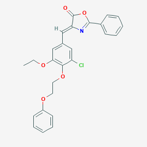 molecular formula C26H22ClNO5 B295684 4-[3-chloro-5-ethoxy-4-(2-phenoxyethoxy)benzylidene]-2-phenyl-1,3-oxazol-5(4H)-one 