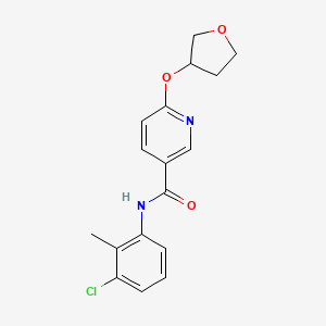 molecular formula C17H17ClN2O3 B2956845 N-(3-chloro-2-methylphenyl)-6-((tetrahydrofuran-3-yl)oxy)nicotinamide CAS No. 2034526-86-6