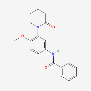 molecular formula C20H22N2O3 B2956847 N-(4-甲氧基-3-(2-氧代哌啶-1-基)苯基)-2-甲基苯甲酰胺 CAS No. 941979-54-0