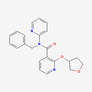 molecular formula C22H21N3O3 B2956849 N-benzyl-N-(pyridin-2-yl)-2-((tetrahydrofuran-3-yl)oxy)nicotinamide CAS No. 2034491-48-8