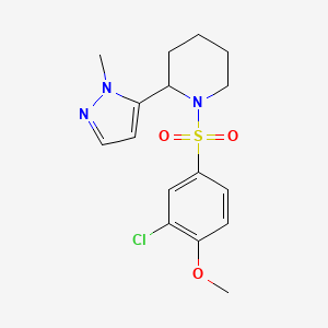 1-(3-Chloro-4-methoxyphenyl)sulfonyl-2-(2-methylpyrazol-3-yl)piperidine