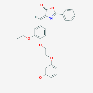 molecular formula C27H25NO6 B295686 4-{3-ethoxy-4-[2-(3-methoxyphenoxy)ethoxy]benzylidene}-2-phenyl-1,3-oxazol-5(4H)-one 