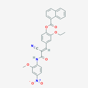 molecular formula C30H23N3O7 B2956871 [4-[(E)-2-cyano-3-(2-methoxy-4-nitroanilino)-3-oxoprop-1-enyl]-2-ethoxyphenyl] naphthalene-1-carboxylate CAS No. 380474-89-5