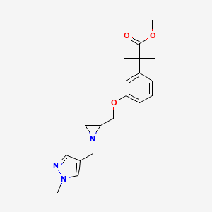 Methyl 2-methyl-2-[3-[[1-[(1-methylpyrazol-4-yl)methyl]aziridin-2-yl]methoxy]phenyl]propanoate