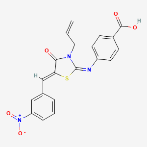 4-((E)-((Z)-3-allyl-5-(3-nitrobenzylidene)-4-oxothiazolidin-2-ylidene)amino)benzoic acid