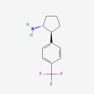 molecular formula C12H14F3N B2956886 (1R,2S)-2-[4-(Trifluoromethyl)phenyl]cyclopentan-1-amine CAS No. 1389387-44-3