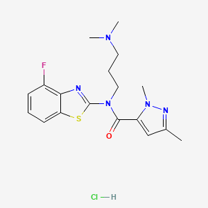 N-(3-(dimethylamino)propyl)-N-(4-fluorobenzo[d]thiazol-2-yl)-1,3-dimethyl-1H-pyrazole-5-carboxamide hydrochloride