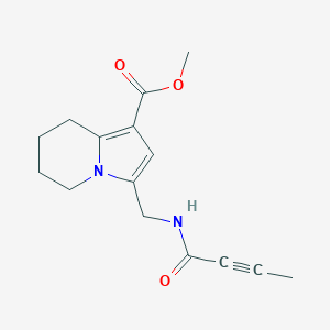 molecular formula C15H18N2O3 B2956892 Methyl 3-[(but-2-ynoylamino)methyl]-5,6,7,8-tetrahydroindolizine-1-carboxylate CAS No. 2411241-28-4