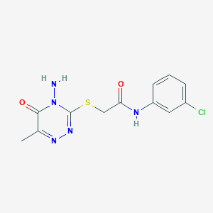 2-((4-amino-6-methyl-5-oxo-4,5-dihydro-1,2,4-triazin-3-yl)thio)-N-(3-chlorophenyl)acetamide