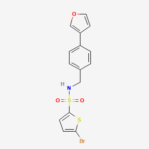 molecular formula C15H12BrNO3S2 B2956895 5-bromo-N-(4-(furan-3-yl)benzyl)thiophene-2-sulfonamide CAS No. 2034556-97-1
