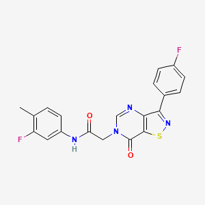 2-{[1-(3-chloro-4-methylphenyl)-6-oxo-1,6-dihydropyridazin-3-yl]thio}-N-(4-fluorophenyl)propanamide