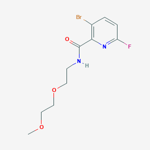 molecular formula C11H14BrFN2O3 B2956897 3-bromo-6-fluoro-N-[2-(2-methoxyethoxy)ethyl]pyridine-2-carboxamide CAS No. 2094274-75-4