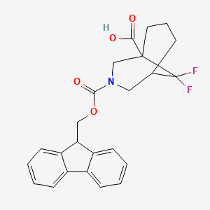 molecular formula C24H23F2NO4 B2956902 3-(9H-Fluoren-9-ylmethoxycarbonyl)-9,9-difluoro-3-azabicyclo[3.3.1]nonane-1-carboxylic acid CAS No. 2460756-78-7