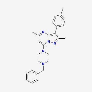 7-(4-Benzylpiperazin-1-yl)-2,5-dimethyl-3-(p-tolyl)pyrazolo[1,5-a]pyrimidine