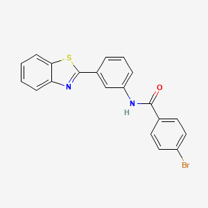 molecular formula C20H13BrN2OS B2956914 N-[3-(1,3-benzothiazol-2-yl)phenyl]-4-bromobenzamide CAS No. 300818-56-8