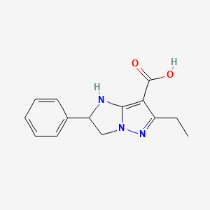 molecular formula C14H15N3O2 B2956920 6-Ethyl-2-phenyl-2,3-dihydro-1H-imidazo[1,2-b]pyrazole-7-carboxylic acid CAS No. 1707603-16-4