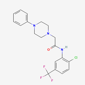 molecular formula C19H19ClF3N3O B2956921 N-[2-氯-5-(三氟甲基)苯基]-2-(4-苯基哌嗪-1-基)乙酰胺 CAS No. 297150-41-5