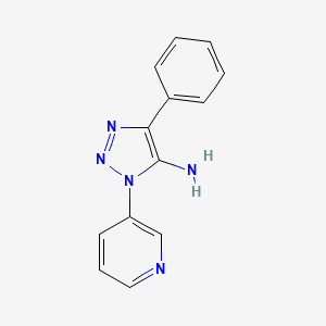 molecular formula C13H11N5 B2956922 4-Phenyl-1-(3-pyridyl)-1,2,3-triazole-5-ylamine CAS No. 890093-66-0