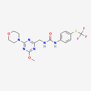 molecular formula C17H19F3N6O3S B2956925 1-((4-Methoxy-6-morpholino-1,3,5-triazin-2-yl)methyl)-3-(4-((trifluoromethyl)thio)phenyl)urea CAS No. 2034353-39-2