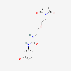 molecular formula C16H21N3O5 B2956926 1-(2-(2-(2,5-二氧代吡咯烷-1-基)乙氧基)乙基)-3-(3-甲氧基苯基)脲 CAS No. 2034615-38-6