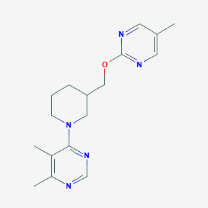 molecular formula C17H23N5O B2956927 4,5-Dimethyl-6-[3-[(5-methylpyrimidin-2-yl)oxymethyl]piperidin-1-yl]pyrimidine CAS No. 2379975-12-7
