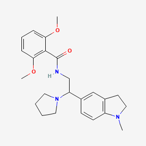 molecular formula C24H31N3O3 B2956928 2,6-dimethoxy-N-(2-(1-methylindolin-5-yl)-2-(pyrrolidin-1-yl)ethyl)benzamide CAS No. 921894-63-5