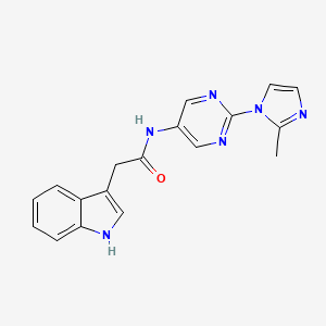 2-(1H-indol-3-yl)-N-(2-(2-methyl-1H-imidazol-1-yl)pyrimidin-5-yl)acetamide