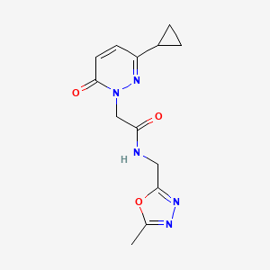 molecular formula C13H15N5O3 B2956932 2-(3-cyclopropyl-6-oxopyridazin-1(6H)-yl)-N-((5-methyl-1,3,4-oxadiazol-2-yl)methyl)acetamide CAS No. 2034492-63-0